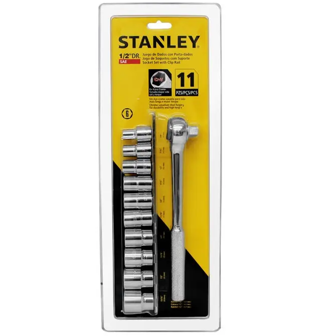 Juego De Dados Con Rache Mando 1/2" 11 Piezas Stanley