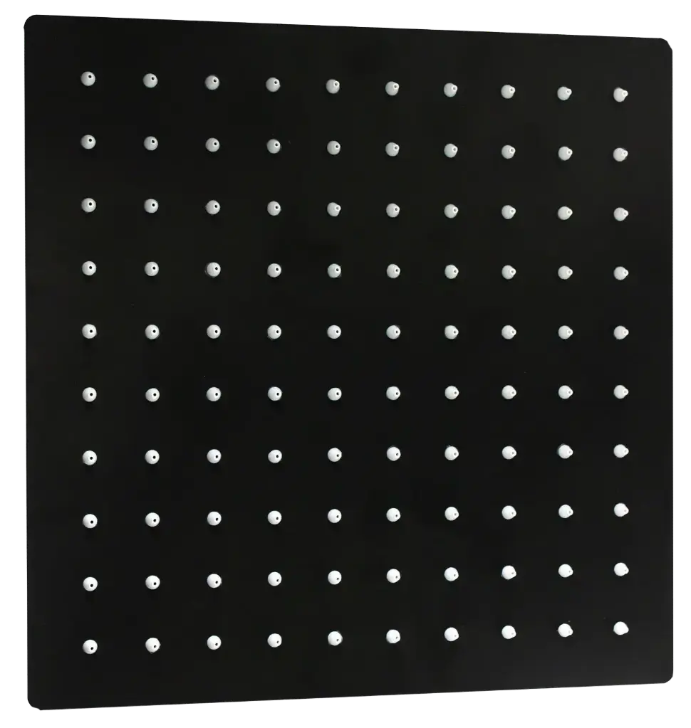 Regadera Cuadrada 20 X 20 Cm - 8’‘ Met Negro Mate