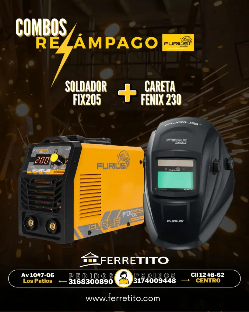 Combo Soldador FIX205 + Careta Fenix 230 Furius