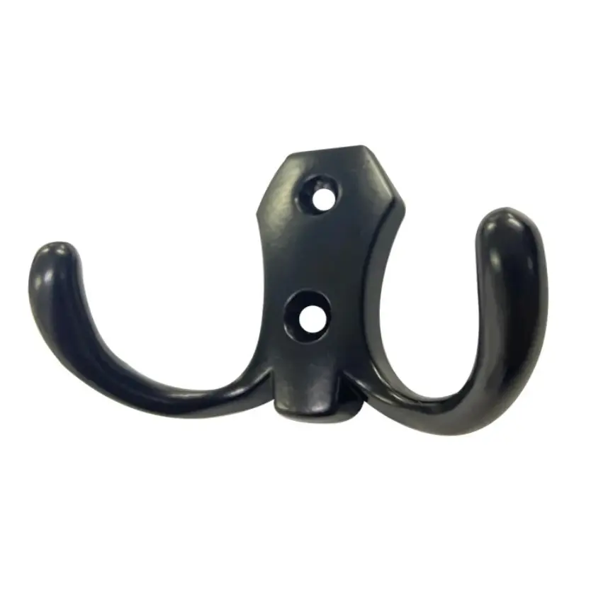 Gancho Colgador Perchero Doble Negro CT N08 Feh