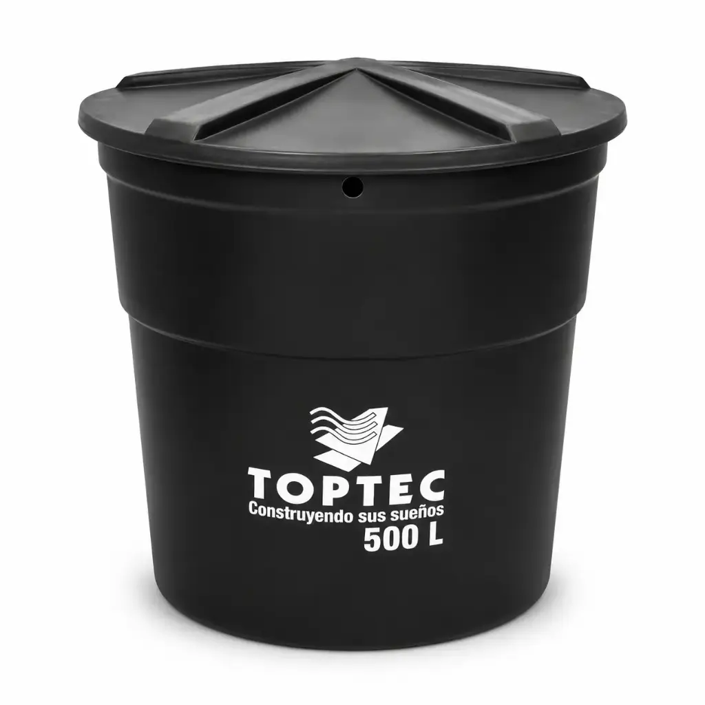 Tanque Plastico Para Agua Potable Negro Toptec
