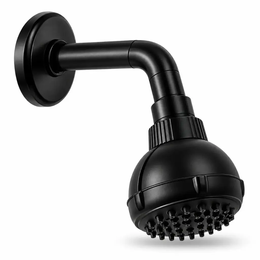 Ducha Regadera Sencilla Plastica Negra Fermetal