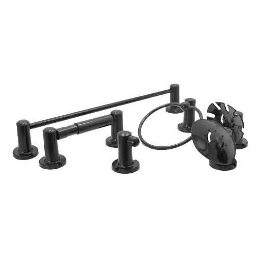 [5393NK] Accesorios Baño 6 Piezas Negro Uduke