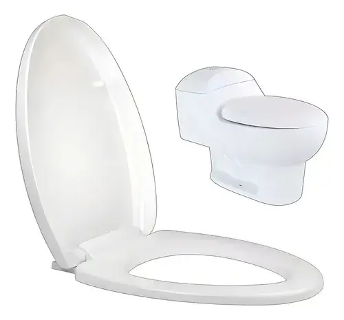 [TP0018] Tapa Asiento Sanitario Alongado Blanco Cierre Lento Ferreintegral
