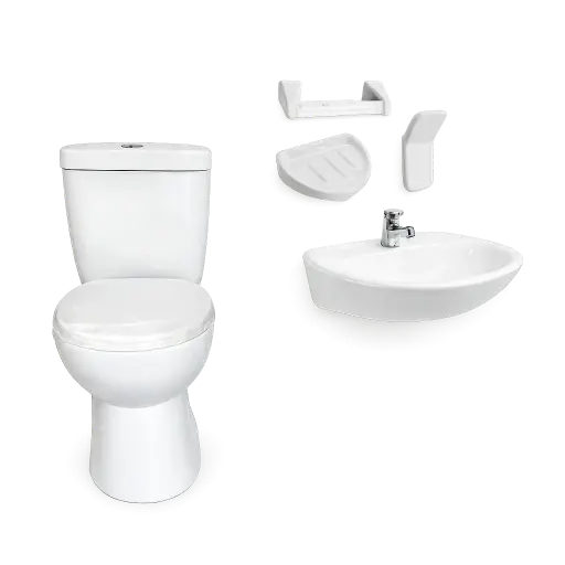[COAND10101] Combo Sanitario Porcelana Urban Sin Pedestal Blanco Roma