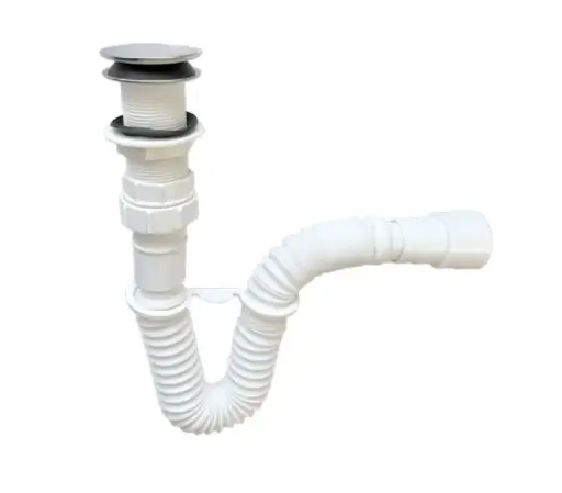 [SIF-C10] Sifon Flexible Lavamanos Con Desague Push Tapa Grande Fermetal