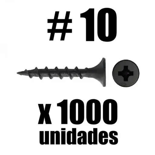 Tornillo Drywall Negro #10 x 1000