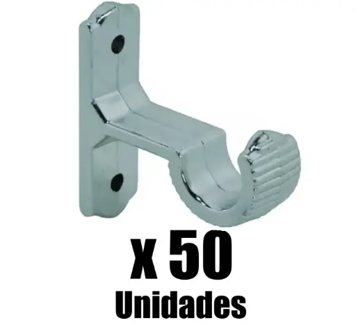 Soporte Cortinero Muro Cromado Lej x 50u