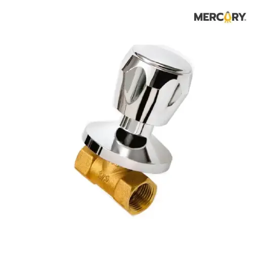 [FGR61] Registro Ducha Medio paso Pomo Plateado Mercury