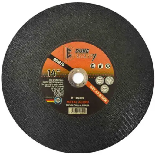 [12128 - HT80415] Disco Abrasivo Corte Metal 14" Duke Energy