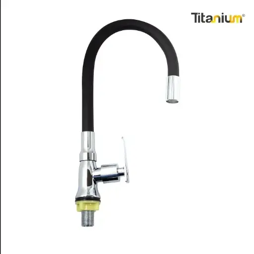 [TTA73] Llave Lavaplatos Titanium Meson Teflon/Negro Salida A