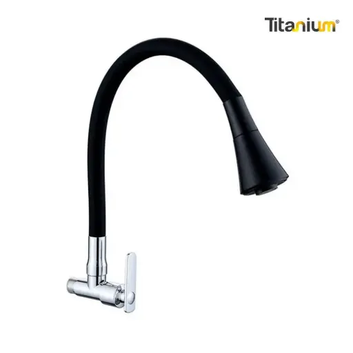 [TTA74] Llave Lavaplatos Titanium Meson Teflon/Negro Salida B