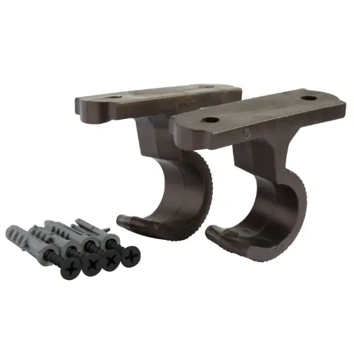 [09010071-2] Soporte Cortinero Techo Cafe 3/4" Ado x 2 Und