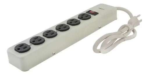 [FU0979] Multitoma 6 Salidas Cable Con Protección Tipo Americana Metálico Fulgore