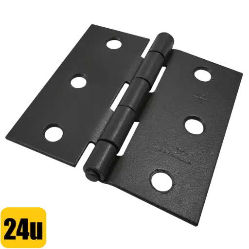 [T1106-0210-24] Bisagra Nudo 3X3 Cabeza Plana Negro Mate Con Tornillo Caja X 24 Und