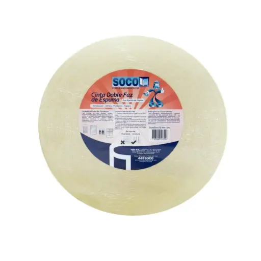 Cinta Doble Faz Espuma Soco 25mts
