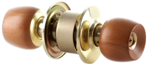 [THCHA116] Cerradura Alcoba Cilíndrica Bronce Pomo Madera Clara Thor