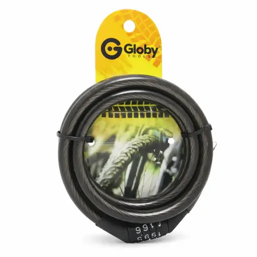 [AC-208N] Candado Para Bicicleta Con Clave Pequeño Negro Globy