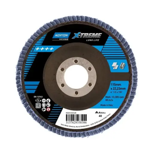 [69957317565] Disco Flap X-treme 4.1/2 115x22mm Norton Gr 60