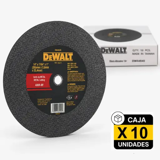 [DW44640-10] Disco Abrasivo De Corte 14" Dewalt Caja X 10u