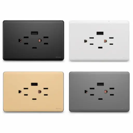 Toma Doble + Usb +Tipo C Carga Rapida 3a Mercury L/Infinity