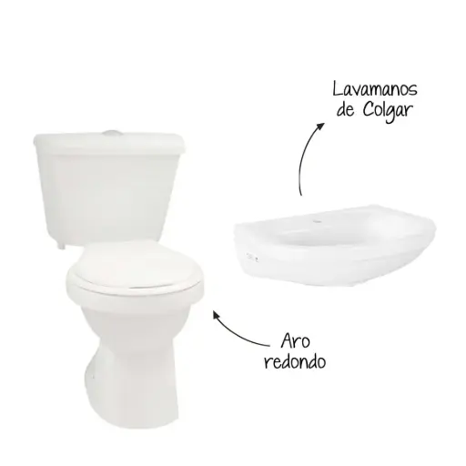 [CB105000101] Combo Sanitario Porcelana Tairona Oceano Sin Pedestal Blanco Roma