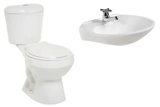 [CB105000101] Combo Sanitario Tairona + Lavamanos Océano Sin Pedestal Blanco Roma