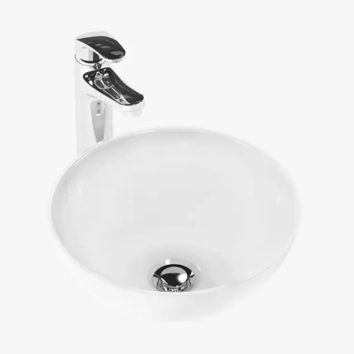 [PS12050301] Lavamanos Porcelana Cattleya Blanco Roma