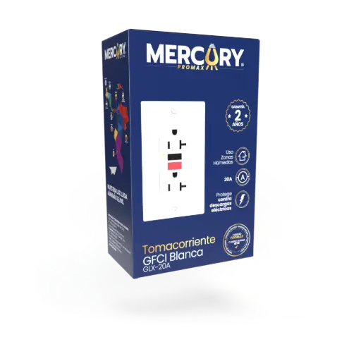 [ETI05-30] Toma Doble Gfci 20a Mercury Blanco Caja 30u