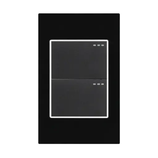 [ETI53] Interruptor Doble Conmutable Black Mirror Mercury 