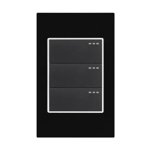 [ETI54] Interruptor Triple Conmutable Mercury Black Mirror