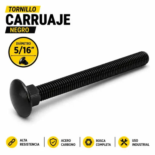 Tornillo Carruaje Negro 5/16"
