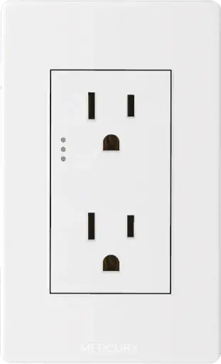 [ETI176] Toma Doble Polo Tierra Mercury Linea Plus Blanca