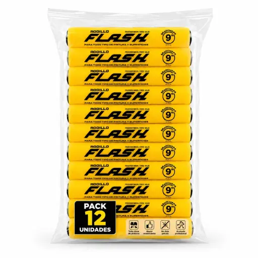 [700451-12] Rodillo Flash 9" Caribe Pack 12u