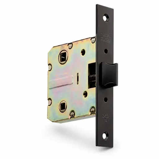 [2177] Cerradura Incrustar Con Bloqueo 2100 Negra S/T Amig Feh