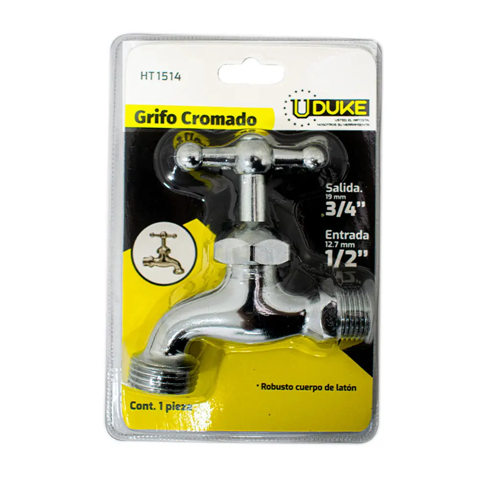 [3864K] GRIFO CROMADO UDUKE CHAPOLA METALICA EN BLISTER (HT1514).webp