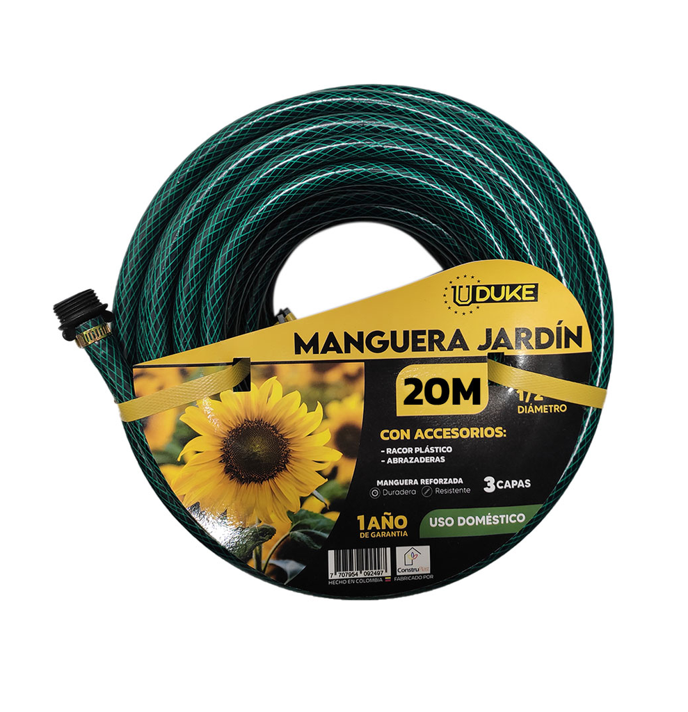 Manguera Jardin 1/2" Verde Swank Acoplada Ado