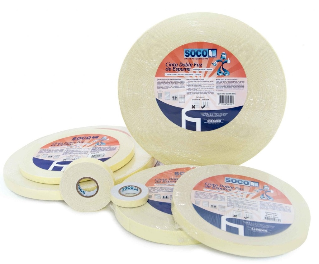 Cinta Doble Faz Espuma Soco