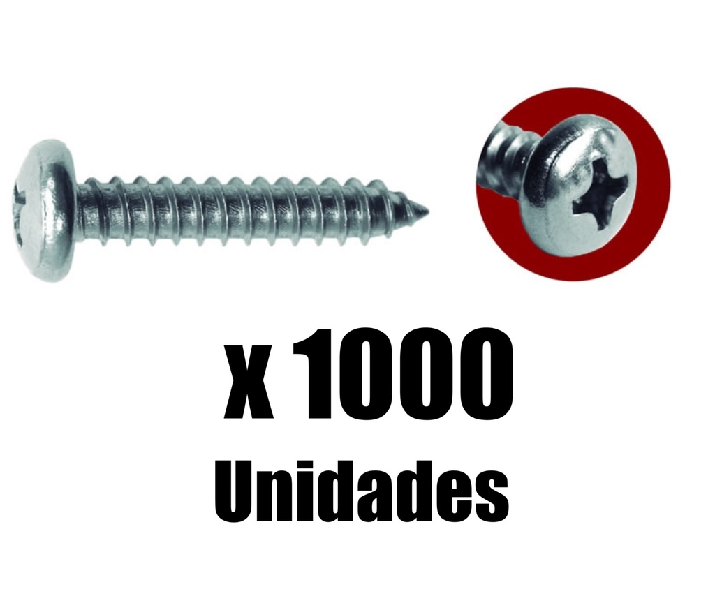 Tornillo lamina cabeza pan Ca Mejia x 1000u