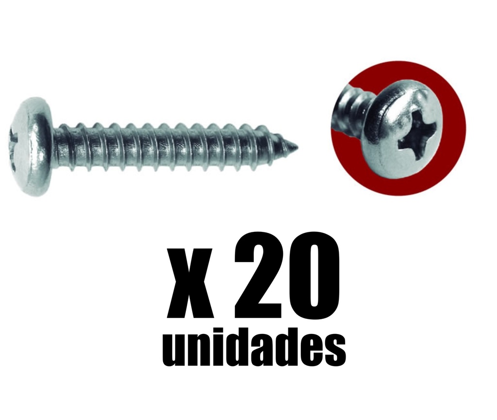 Tornillo lamina cabeza pan Ado x 20u