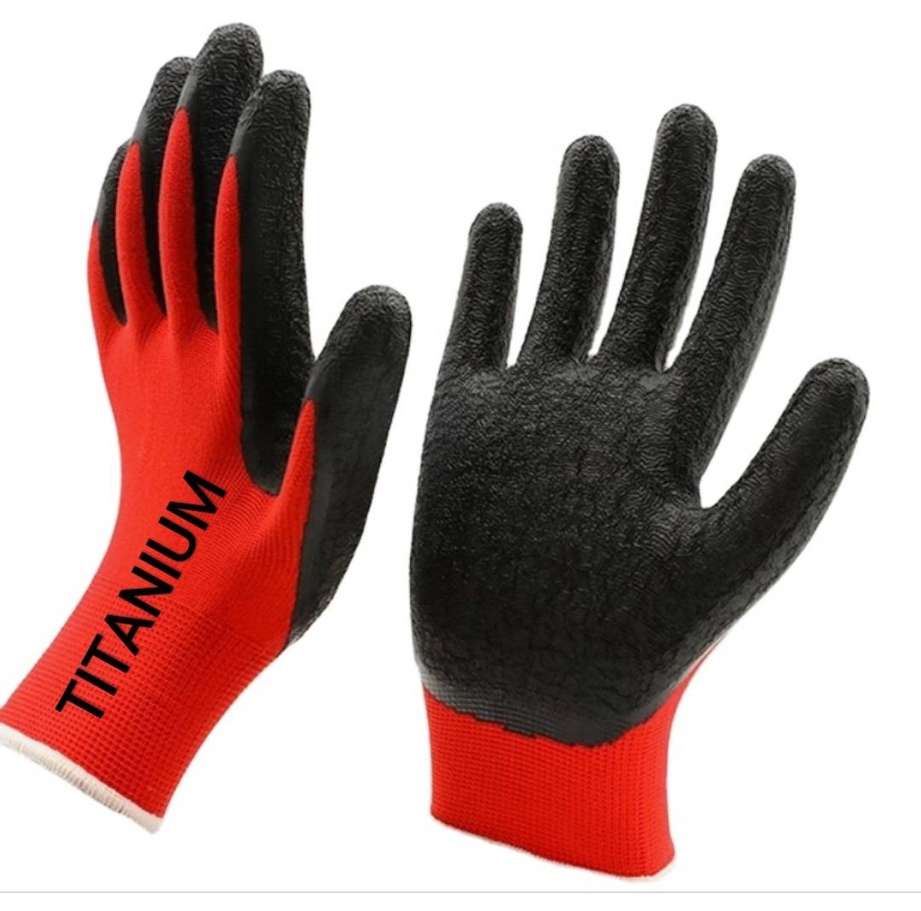 Guante nitrilo reforzado alta calidad negro/rojo Titanium