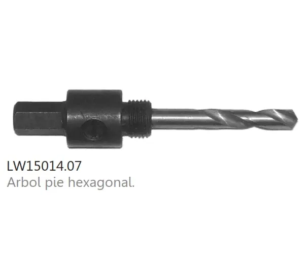 Arbol para Sierra Copa 3/8-1/2" Pie Hexagono Hopex