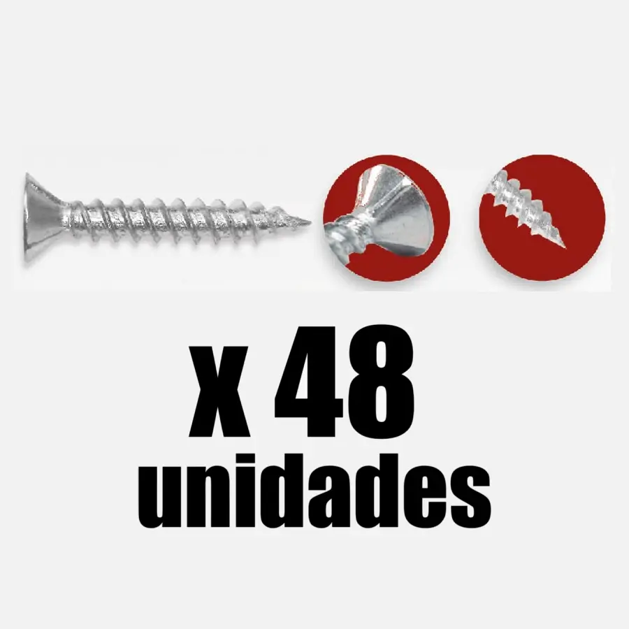 Tornillo lamina cabeza plana #6 Ado x 48u