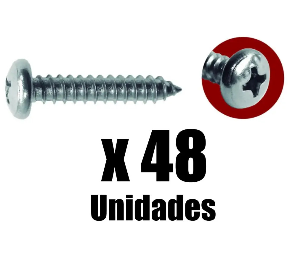 Tornillo Lamina Cabeza Pan 6x1/2" Ado x 48 Und