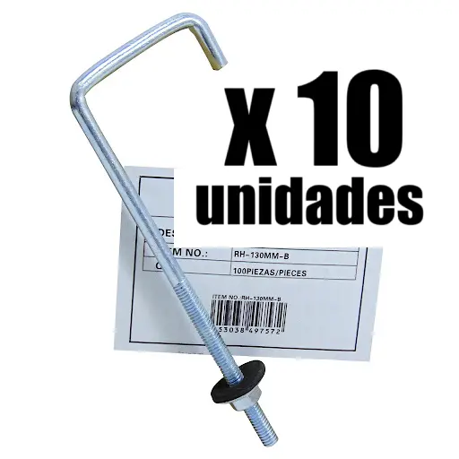 Tornillo Cubierta Gancho 3x1.1/2 Ado x 10u