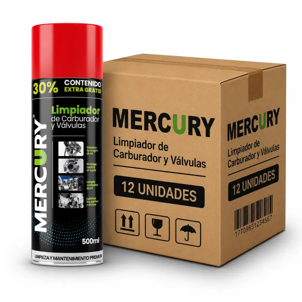 Limpiador De Carburador y Valvulas 30% Contenido Extra Gratis Mercury Caja