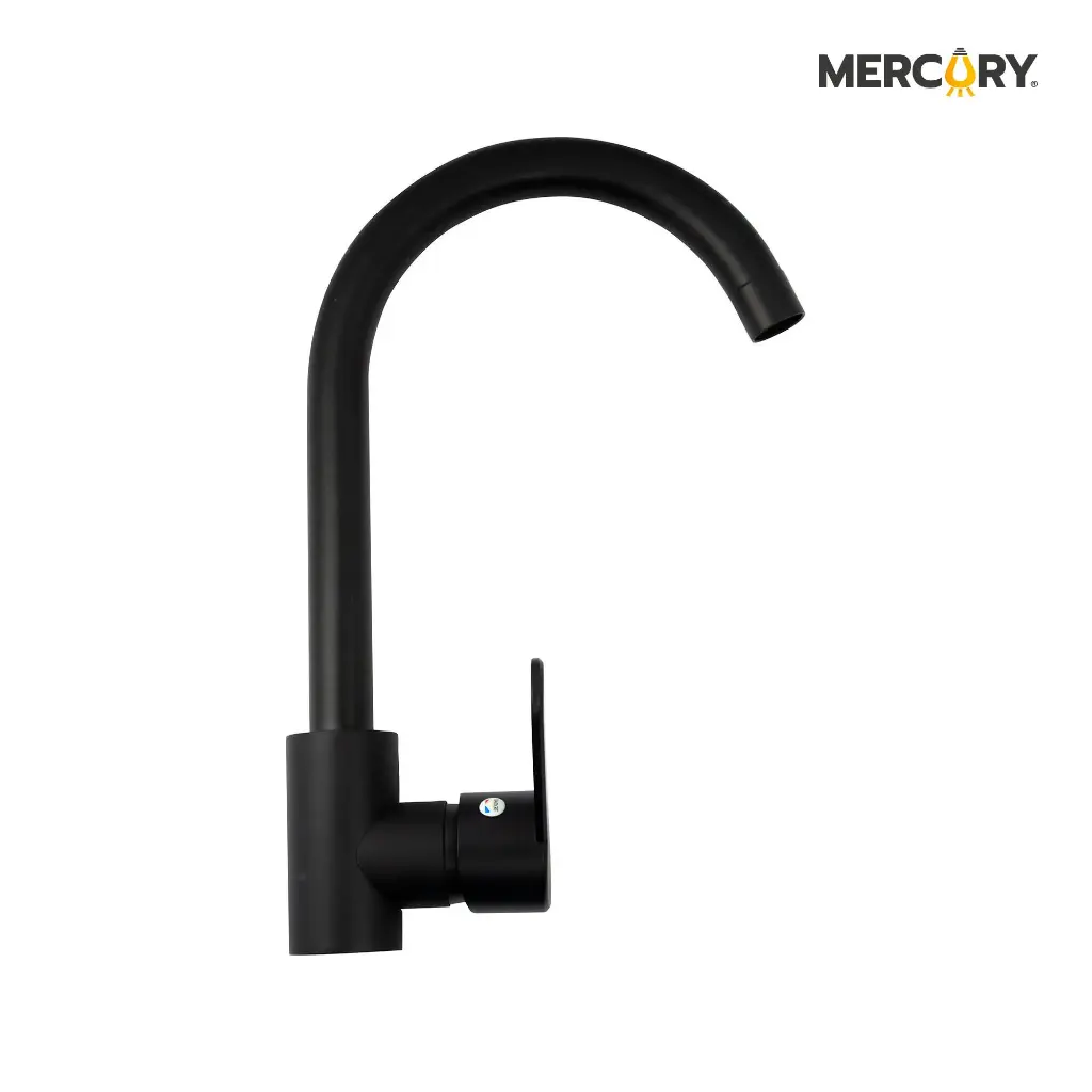 Llave Lavaplatos Monocontrol Mesa Luxury Negro Mate Palanca Mod2 Mercury