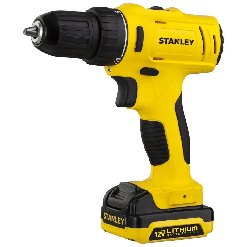 Taladro inalámbrico de rotación 3/8 12v + 2 baterias y cargador Stanley