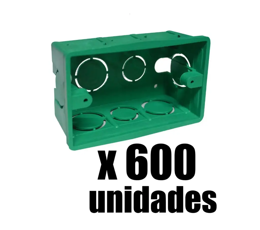 Caja Plastica 2x4 Verde Sin Inserto Apilable Induma X 600 Und