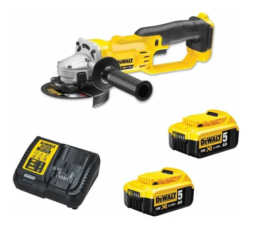 Pulidora inalámbrica 4.1/2 20v + 2 baterias 5Ah y cargador Dewalt